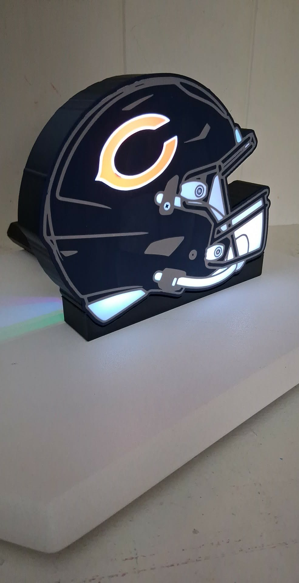 Bears Helmet LED light box – custom 3D printed – Lit Layer Creations